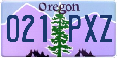 OR license plate 021PXZ