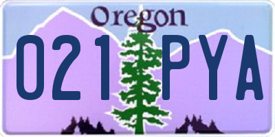 OR license plate 021PYA