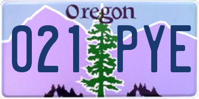 OR license plate 021PYE