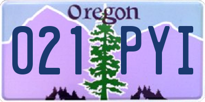 OR license plate 021PYI