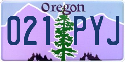 OR license plate 021PYJ