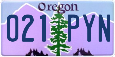 OR license plate 021PYN