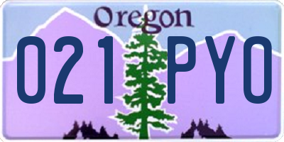 OR license plate 021PYO
