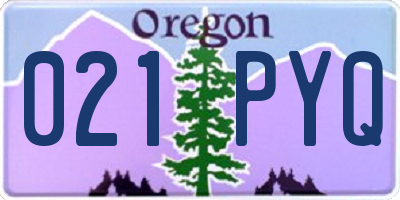 OR license plate 021PYQ
