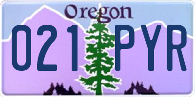 OR license plate 021PYR