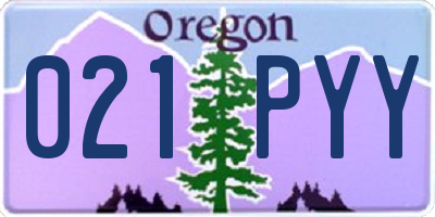 OR license plate 021PYY