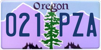 OR license plate 021PZA