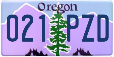 OR license plate 021PZD