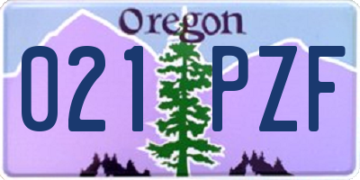OR license plate 021PZF