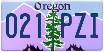 OR license plate 021PZI