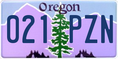 OR license plate 021PZN