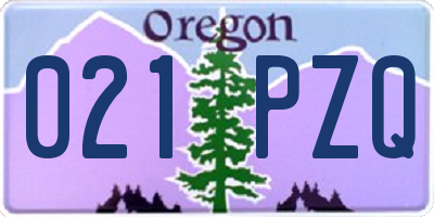 OR license plate 021PZQ