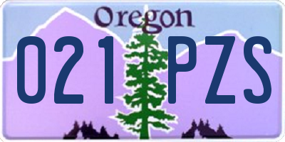 OR license plate 021PZS