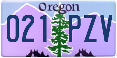 OR license plate 021PZV