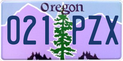 OR license plate 021PZX
