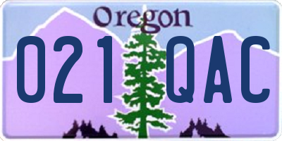 OR license plate 021QAC