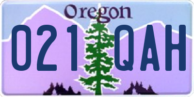 OR license plate 021QAH