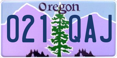 OR license plate 021QAJ