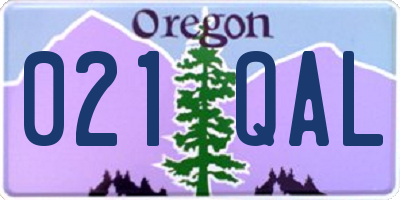 OR license plate 021QAL