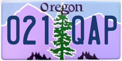 OR license plate 021QAP