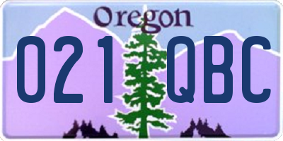 OR license plate 021QBC