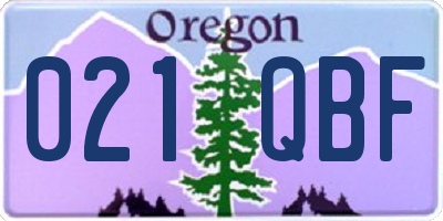 OR license plate 021QBF