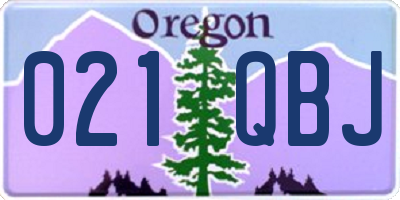 OR license plate 021QBJ