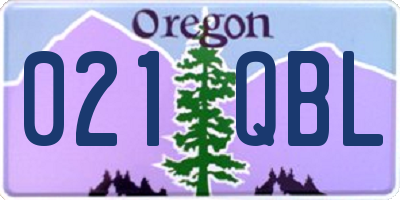 OR license plate 021QBL