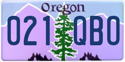 OR license plate 021QBO