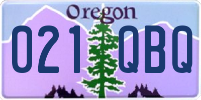 OR license plate 021QBQ
