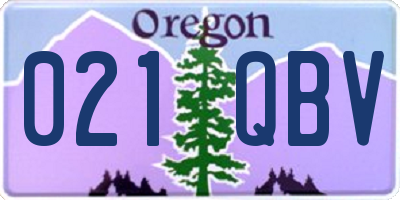 OR license plate 021QBV