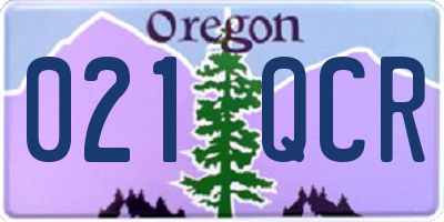 OR license plate 021QCR
