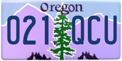 OR license plate 021QCU
