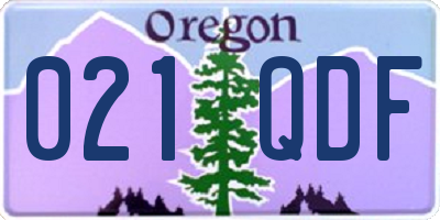 OR license plate 021QDF