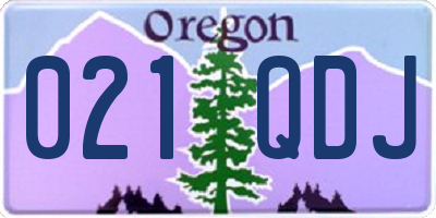 OR license plate 021QDJ