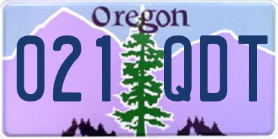 OR license plate 021QDT