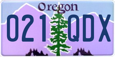 OR license plate 021QDX