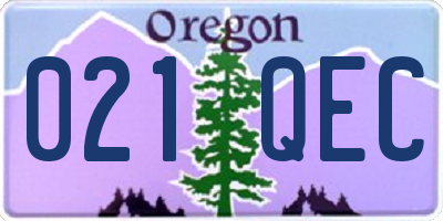 OR license plate 021QEC