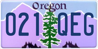 OR license plate 021QEG