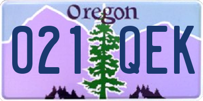 OR license plate 021QEK