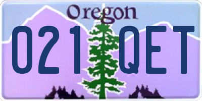 OR license plate 021QET