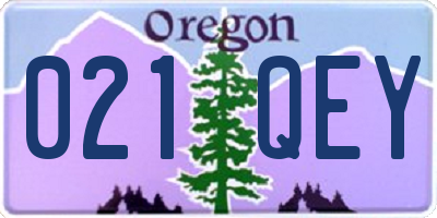 OR license plate 021QEY