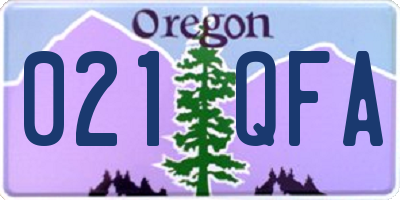 OR license plate 021QFA
