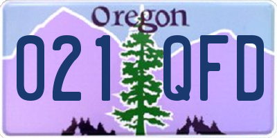 OR license plate 021QFD