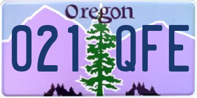 OR license plate 021QFE