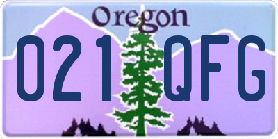 OR license plate 021QFG