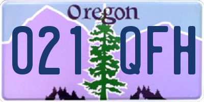 OR license plate 021QFH