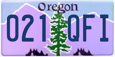 OR license plate 021QFI
