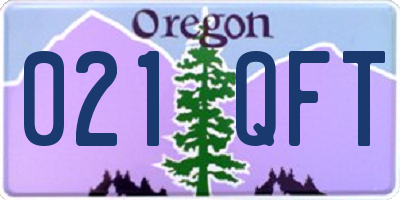 OR license plate 021QFT
