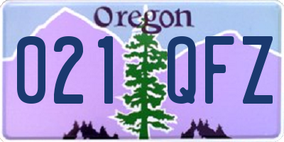 OR license plate 021QFZ